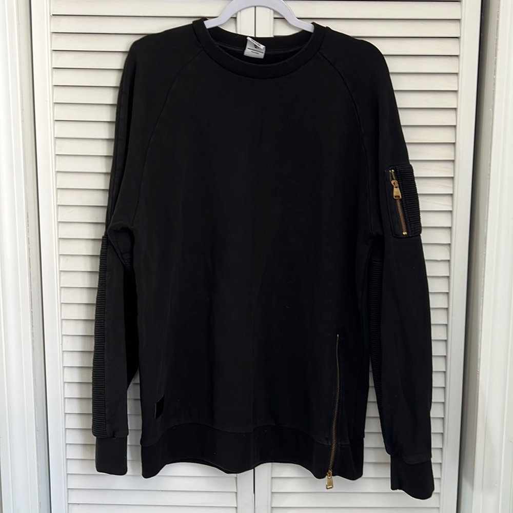Crooks an Castles Long Sleeve Black Crewneck Sweater Mens Size XL